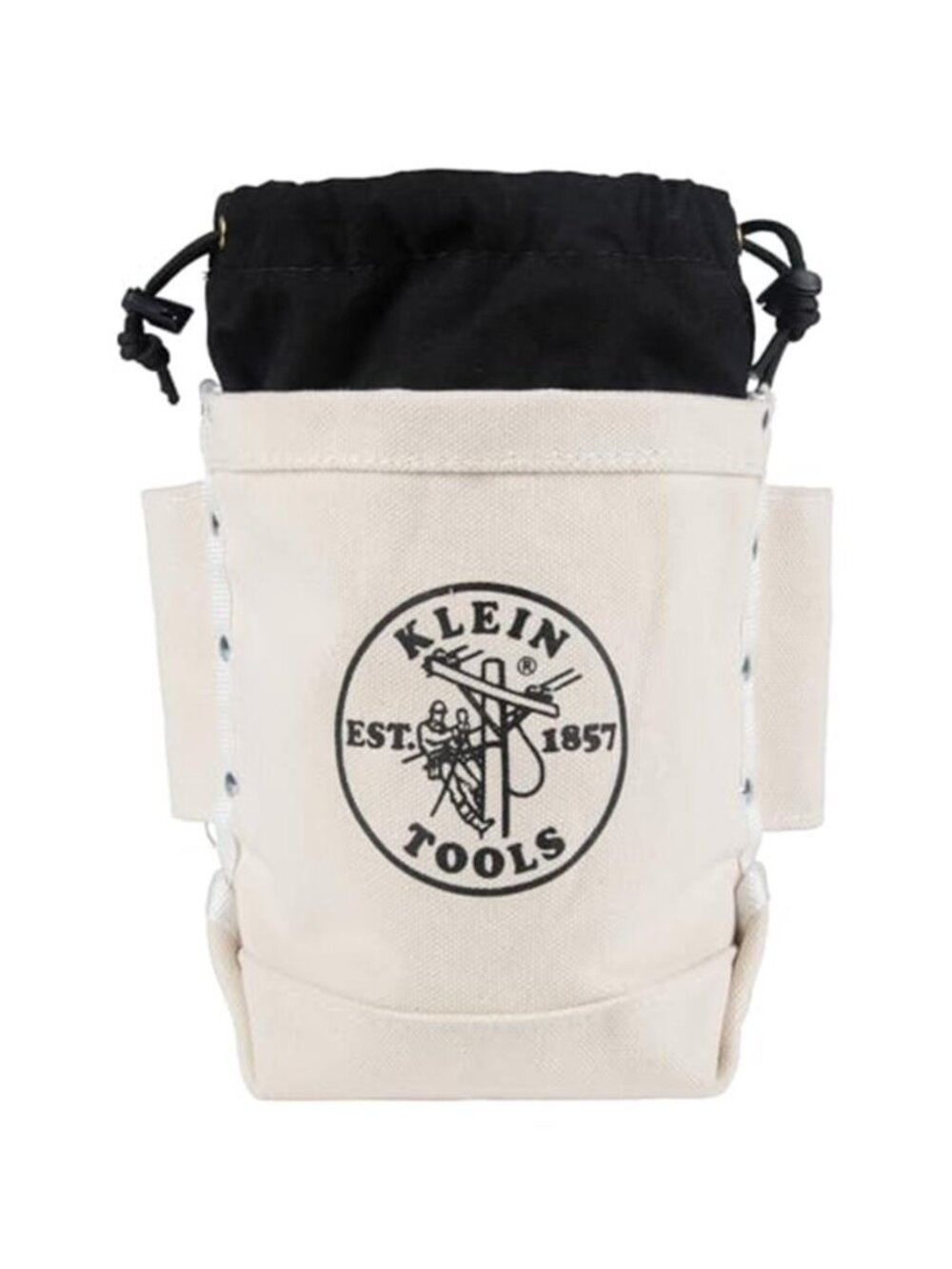 Extra Tall Canvas Tool Bag Drawstring Bolt Bag 5 Pocket Heavy Duty Pouch 12in